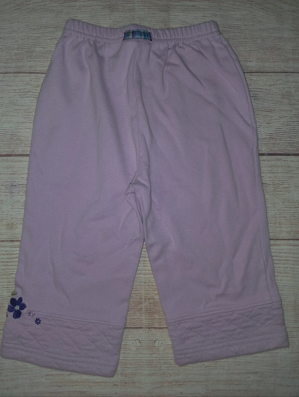 Y2K Gymboree Girls' Lavender Floral Embroidered Pants Size 18-24 Months